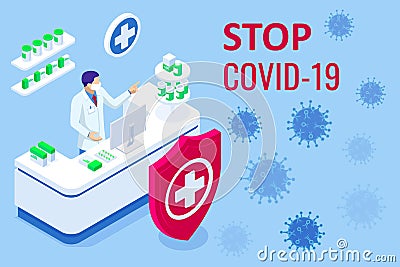 Pandemic Chinese coronavirus COVID-19. Coronavirus outbreak, coronaviruses influenza as dangerous flu strain cases as a Vector Illustration