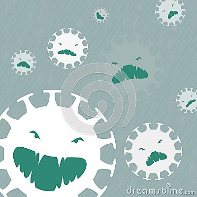 Pandemic, Coronavirus, Covid-19. Image virus icon Vector Illustration