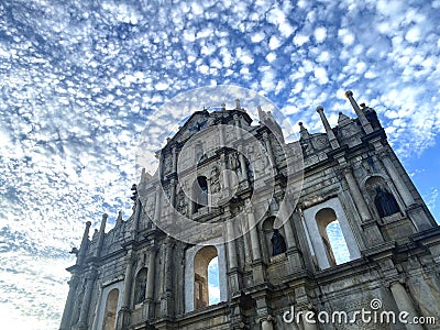 17th Century Portuguese Church Santo Antonio Historical Colonial Architecture Macao Ruins of St Paul's Facade Macau Church Editorial Stock Photo