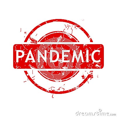 pandemic, simple vector rust dirty red simple circle vector rubber stamp effect Vector Illustration