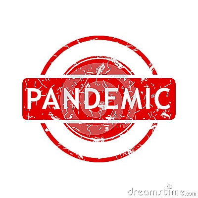 pandemic, simple vector rust dirty red simple circle vector rubber stamp effect Vector Illustration
