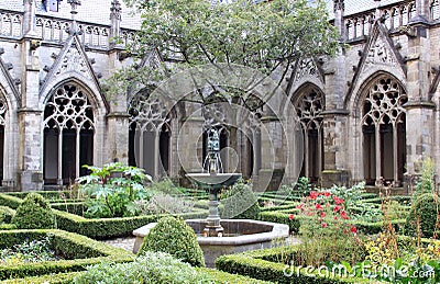 The Pandhof garden of Dom Church, Utrecht, Holland Stock Photo