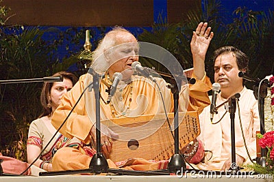 PANDIT JASRAJ PERFORMING AT STAGE Editorial Stock Photo