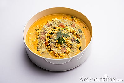 Paneer Bhurji Gravy served in a bowl. selective focus Stock Photo