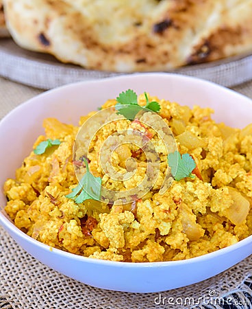 Indian vegetarian curry- paneer bhurji Stock Photo