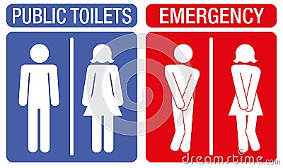Panel concept illustrating an urge to pee Cartoon Illustration