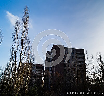 Panel house in pripyati Stock Photo