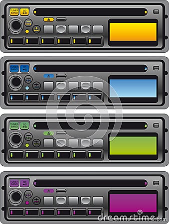 panels of cassette radio Vector Illustration