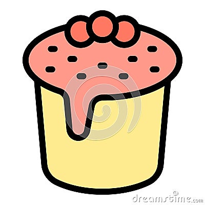 Panettone cake icon vector flat Vector Illustration