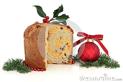 Panettone Christmas Cake Stock Photo