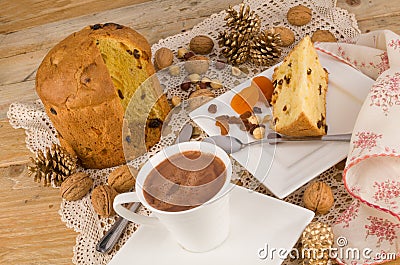 Panettone pastry with chocolate Stock Photo