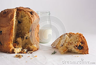 Panettone, traditional italian Christmas cake Stock Photo