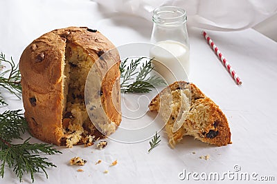 Panettone, traditional italian Christmas cake Stock Photo