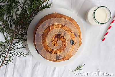 Panettone, traditional italian Christmas cake Stock Photo