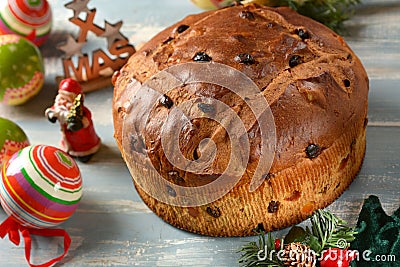 Panettone - traditional Italian Christmas cake - Milanese artisan recipe Stock Photo