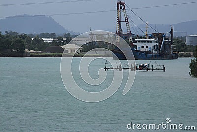 Indonesian port activities in the middle of the pandemic corona Editorial Stock Photo