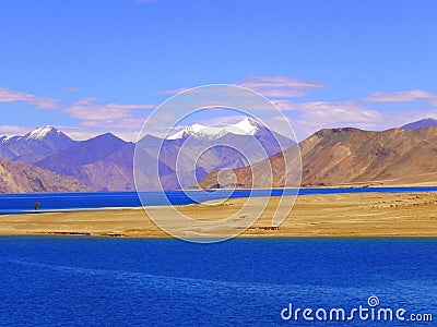 Pangong Lake-Ladakh Stock Photo