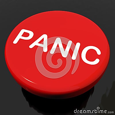 Panic Button Shows Anxiety Panicking Distress Stock Photo