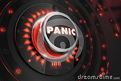 Panic Controller with Glowing Red Lights Stock Photo