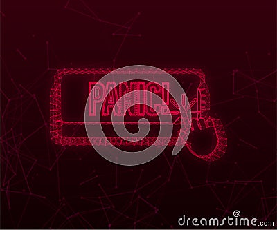Panic push button, great design for any purposes. Plexus design. Vector illustration Vector Illustration