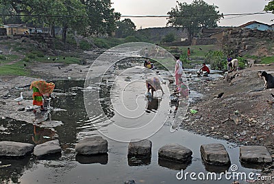 Panic For Water Editorial Stock Photo