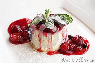 Panna cotta dessert Stock Photo