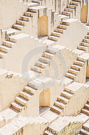 Panna Meena ka Kund step-well, Jaipur, Rajasthan, India Stock Photo