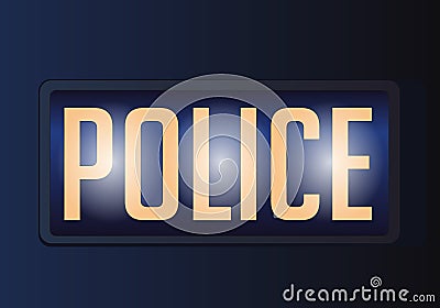 Illuminated police signage for police stations. Stock Photo