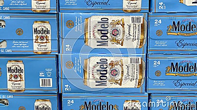 Panning Left on Cases Modelo Beer at a Sams Club Store Stock Footage -  Video of left, brown: 227216908