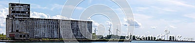 Grain silo and Buffalo South Entrance South Side Lighthhouse waterfront Stock Photo