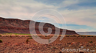 Panorama with Adrar mountain near Terjit, rocks and gorge, Mauritania Stock Photo