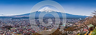 Panorama Aerial view of mt.Fuji, Japan Stock Photo