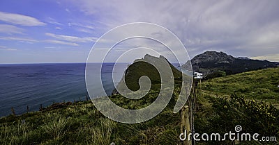 Panorama. Amazing rock on the coast. Stock Photo