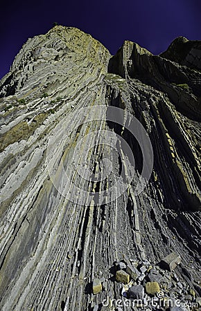 Panorama. Amazing rock on the coast. Stock Photo