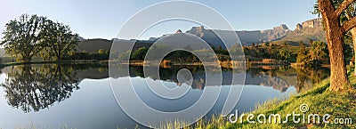 Panorama of The Amphitheatre, South Africa Stock Photo