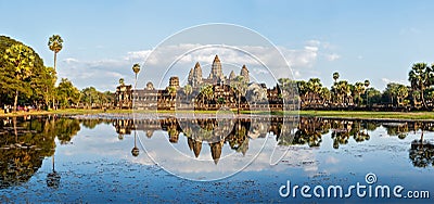 Panorama of Angkor Wat Stock Photo