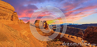 Panorama of Arches National Park Stock Photo