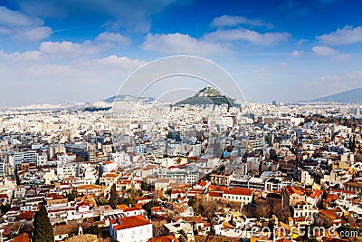 Panorama of Athens, Greece Stock Photo