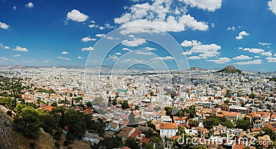 Panorama of Athens megalopolis,Greece Stock Photo