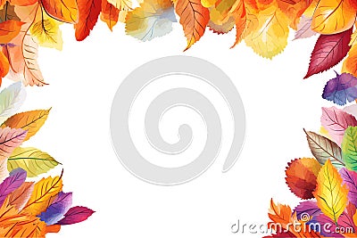 Panorama Autumn Colorful watercolour Background. Vector illustration design Cartoon Illustration