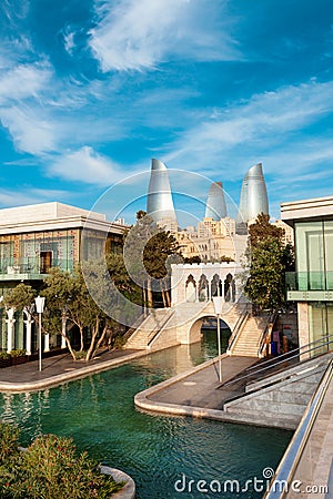 Panorama of Baku city, Azerbaijan Stock Photo