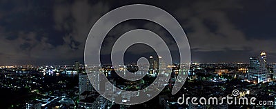 Panorama bangkok city at night. Stock Photo