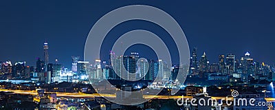 Panorama bangkok city at night Editorial Stock Photo