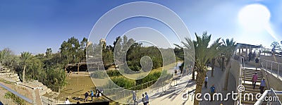 Panorama of Baptismal site Qasr el Yahud Editorial Stock Photo