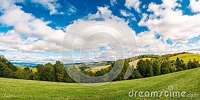 Panorama of beautiful autumn countryside Stock Photo