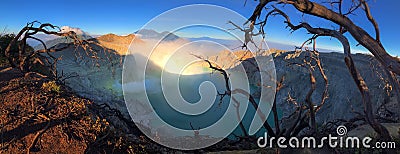 Kawah Ijen at Sunrise. Stock Photo