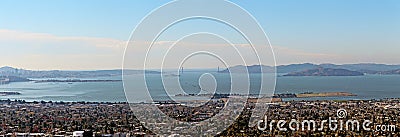 The Panorama from Berkeley Hills on Golden Gate Bridge Stock Photo