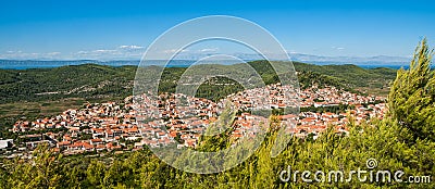 Panorama of Blato, Croatia Stock Photo