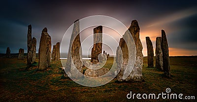 Callanish sunset Panorama Stock Photo