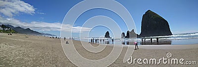 Panorama Cannon Beach in Oregon Editorial Stock Photo